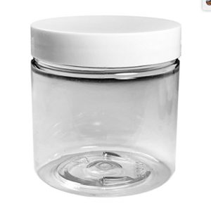 4 oz Clear Plastic Jars with White Lids (32 Pack)