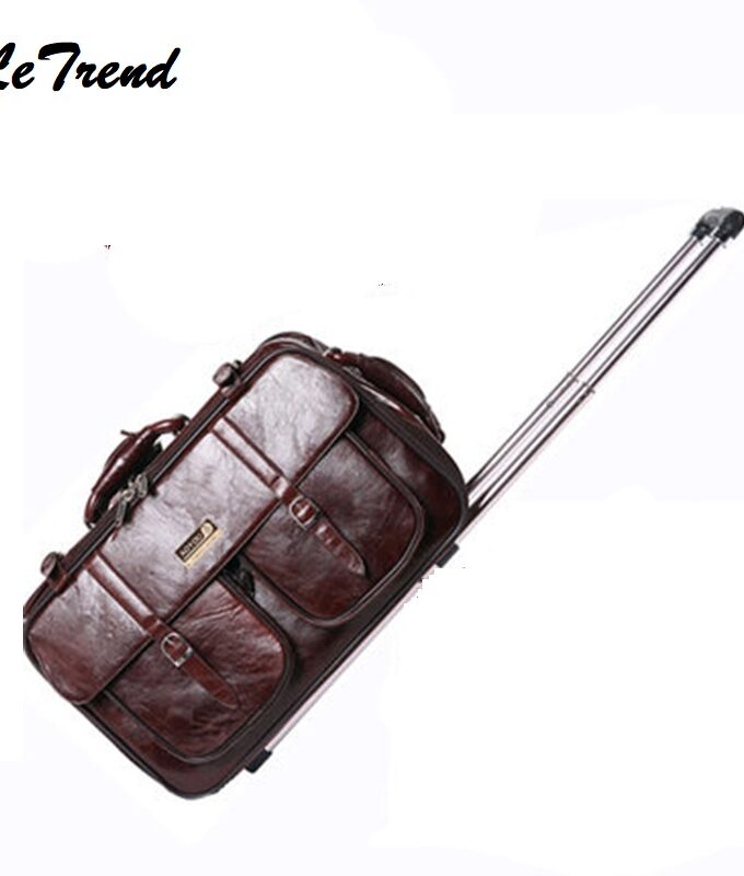 PU Business Men Business Travel Bag Multi-function Suitcase