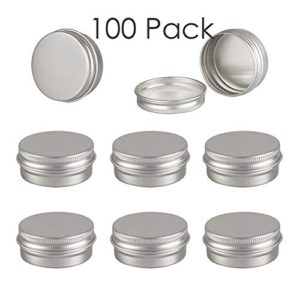 DLIBUY 15ML (Pack of 100) Empty Aluminum Tins Cans Jars Travel Containers