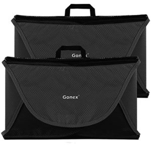 Gonex Packing Folder,18" Travel Garment Bag for Shirt 2pcs Black