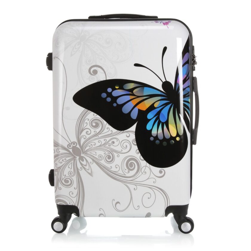 Russia Warehouse White 24" Butterfly Trolley Case Travel Luggage