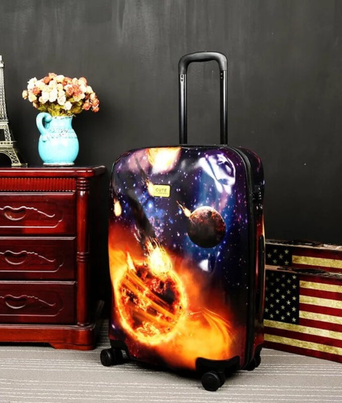 fashion suitcase skull planet collision "24"28" inch boarding spinner