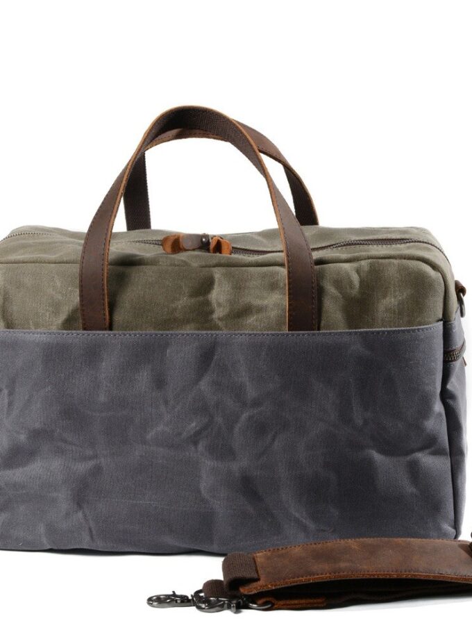 M225 Vintage Military Canvas Leather Big Duffle Bag Men