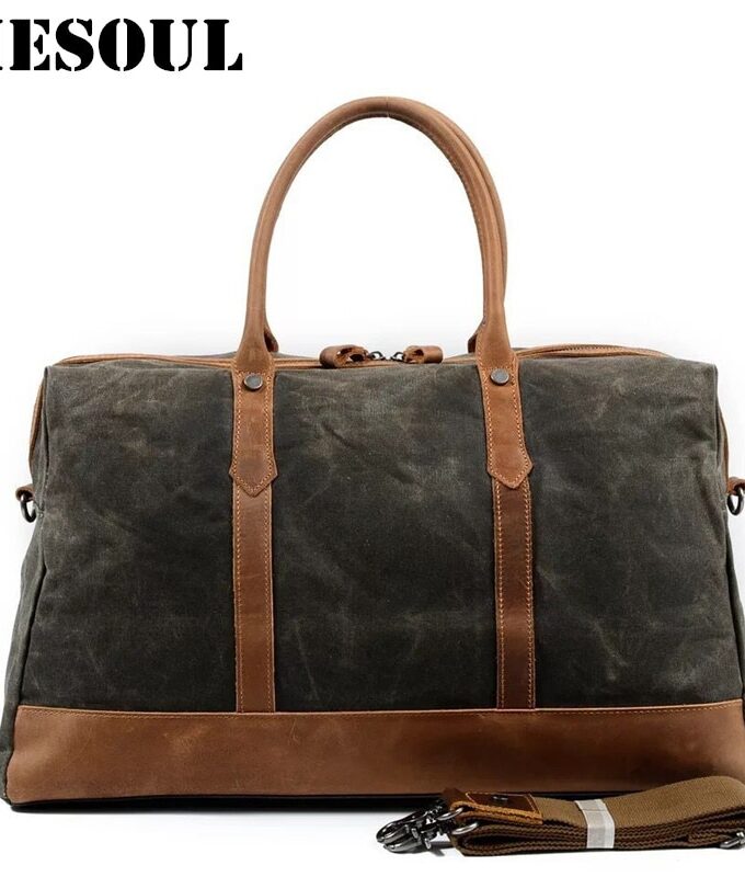 MESOUL Big Travel Duffle Bags Men Large Capacity Leather