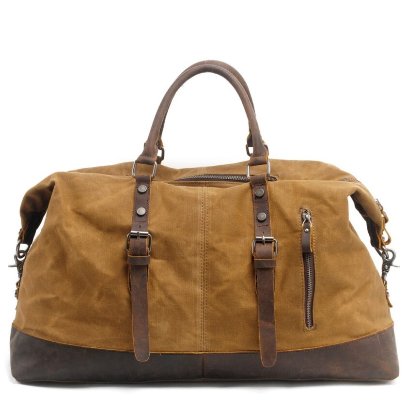 M013 Hot Waterproof Canvas Leather Men Travel Bags