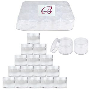 Beauticom 60 Grams/60 ML (2 Oz) Round Clear Leak Proof Plastic Container