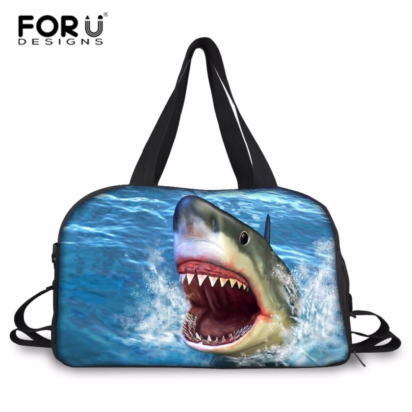 FORUDESIGNS Shark Pattern Men Travel Bags Male Carry on Luggage