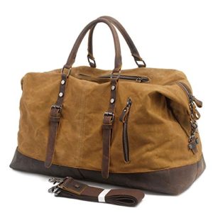 Leather Travel Duffel Bag for men Gym Sports Weekender Luggage 