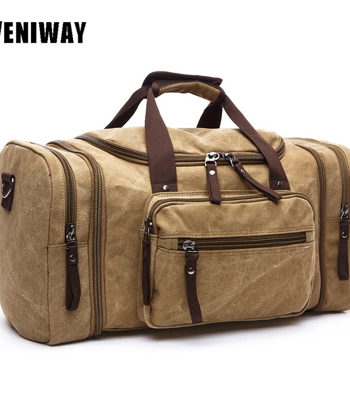 VENIWAY Soft Canvas Men Travel Bags Carry On Luggage Bags