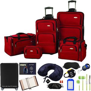 Samsonite 5-Piece Nested Luggage Set, Red