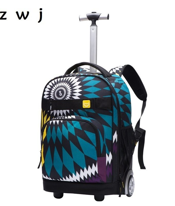 Bohemian Rolling Luggage Student Backpack Men Women