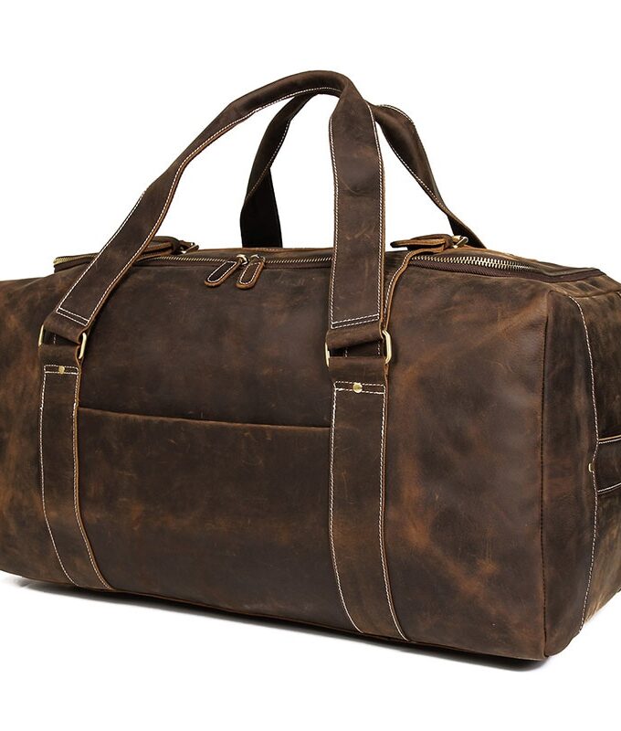 J.M.D Crazy Horse Genuine Leather Travel Bag Men