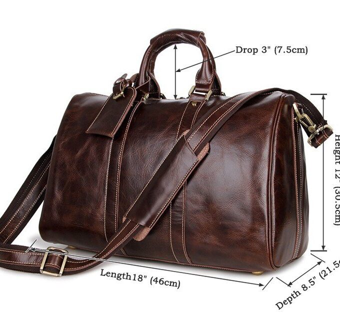 Fashion genuine leather travel bag man soft cow leather travel