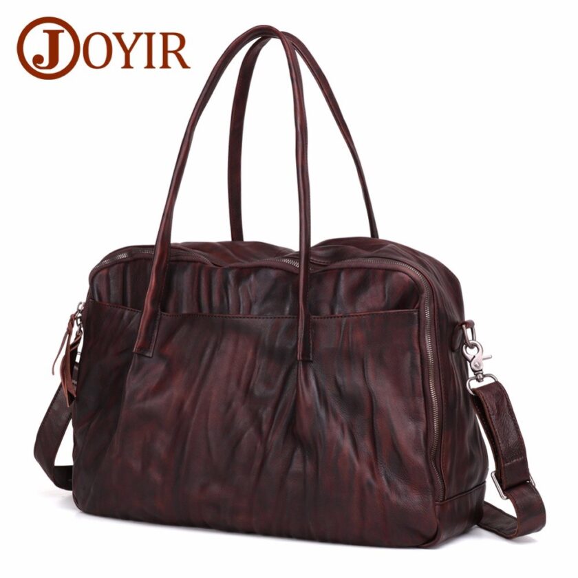 JOYIR Men Travel Bags Multifunction 100% Genuine Leather Travel Bag