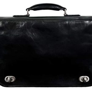 Leather Briefcase Laptop Bag Attache Medium Time Resistance