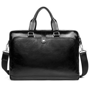 MANTOBRUCE Leather Briefcase for Men Women Travel Work