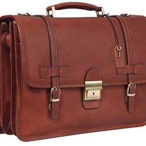 Banuce Vintage Full Grain Italian Leather Briefcase for Men