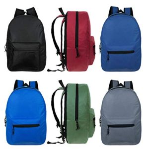 17" Wholesale Kids Basic Backpack in 6 Assorted Colors
