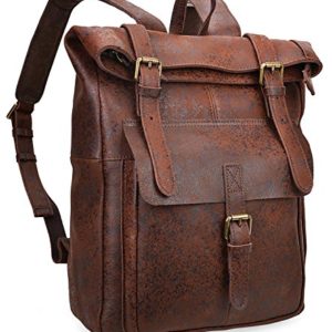 Vintage Leather Backpack Travel Laptop Bag