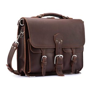 Front Pocket Leather Briefcase for Men Includes 100 Year Warranty