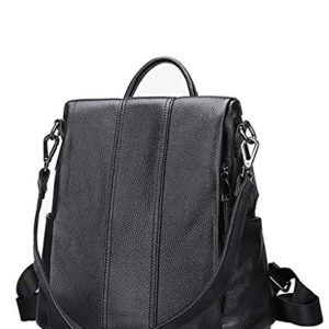Waterproof Genuine Leather Casual Backpack Convertable