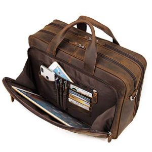 Augus Business Travel Briefcase Genuine Leather Duffel Bags