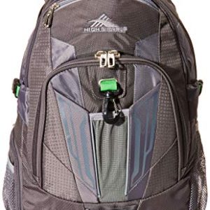 High Sierra XBT TSA Laptop Backpack, Charcoal/Silver/Kelly