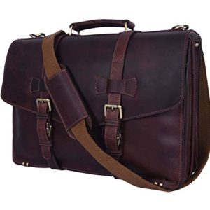Addey Supply Company 17" Leather Briefcase Satchel Bag