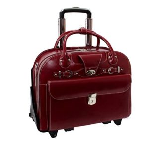 Removable Wheeled Laptop Briefcase, Leather