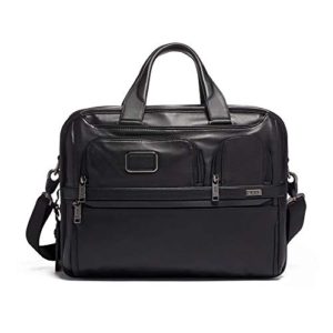 TUMI - Alpha 3 Expandable Organizer Leather Laptop Brief Briefcase