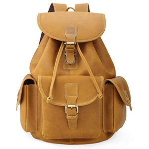 Polare Full Grain Leather Backpack Vintage College Laptop Bag