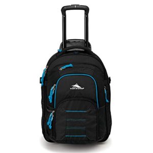 High Sierra Ultimate Access 2.0 Carry On Wheeled Backpack, Black/Blue Print