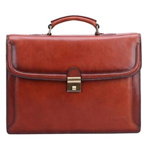 Full Grain Italian Leather Briefcase for Men Business Tote