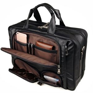 Augus Business Travel Briefcase Genuine Leather Duffel Bags