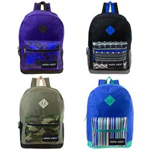 17" Wholesale Backpack in 4 assorted prints