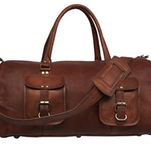 Large Leather Luggage Duffel Overnight Sports 21 Inch