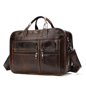 Genuine Leather Messenger Bag Briefcase for Men