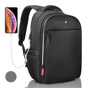 Laptop Backpack black RFID Blocking - Travel Backpack USB quick charge