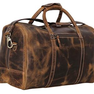 Leather Duffel Bag Travel Gym Sports Overnight Weekend