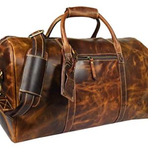 Leather Castle Genuine Vintage Men’s Duffel Sports Gym