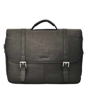 Samsonite Colombian Leather Flapover Case (Black/Chrome)