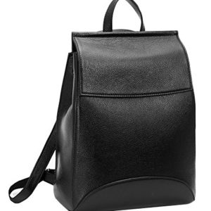 Heshe Womens Leather Backpack Casual Style Flap Backpacks