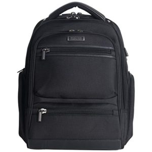 Kenneth Cole Reaction Dual Compartment 17" with USB Laptop Backpack Black TSA Checkpoint-Friendly