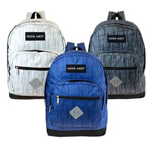 17" Wholesale Backpack in 3 Assorted Space Dye Colors