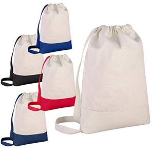 Pack of 12 - Durable Canvas Backpack Bags Two Tone Canvas