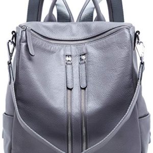 Women's Genuine Leather Backpack Purse Fashion Casual Daypack