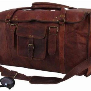 24 Inch Vintage Leather Duffel Travel Gym Sports Overnight