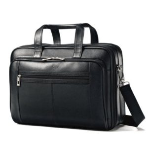 Samsonite Leather Checkpoint Friendly Case, Black