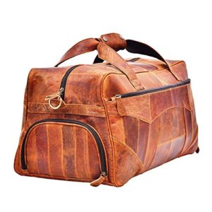 21 Inch Genuine Leather Duffel | Travel Overnight Weekend Leather Bag