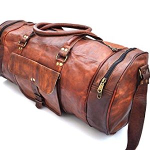 omansh Genuine Leather Menes Duffel Gym Bag